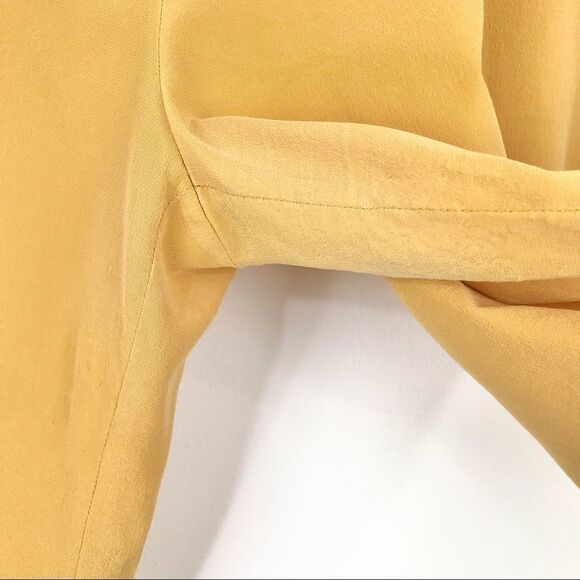 R Label The Reset Yellow Silk Wide Leg Capri Pants - Picture 13 of 13